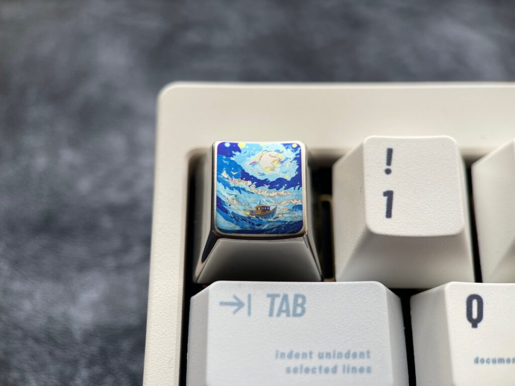 Waves and Fireworks Titanium Keycap 1U TTKCAP