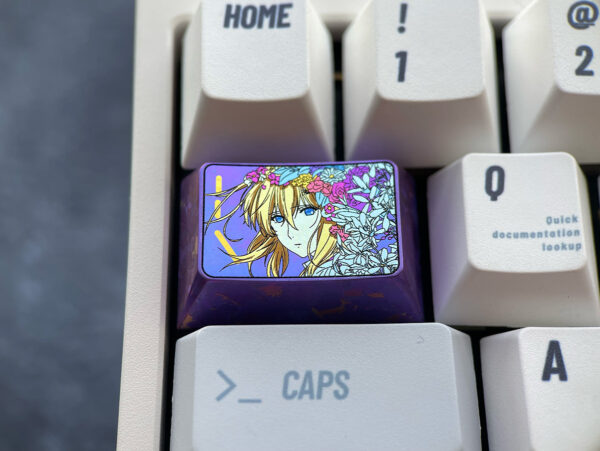 Violet Evergarden 1.5U Tab Artisan Titanium Keycaps