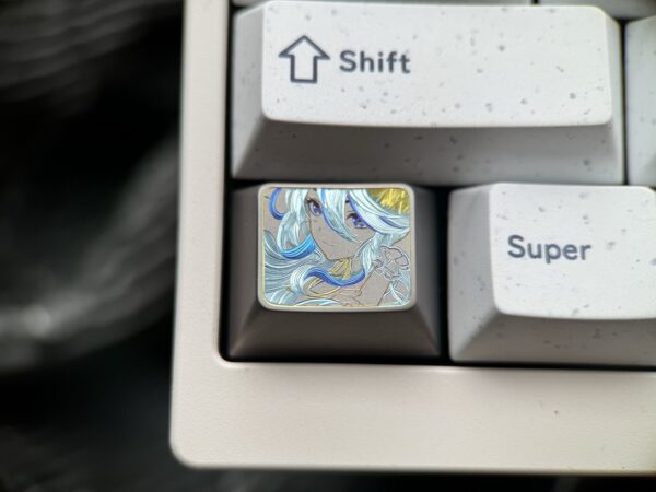 Furina de Fontaine hand-engraved colored titanium keycaps 1.25U