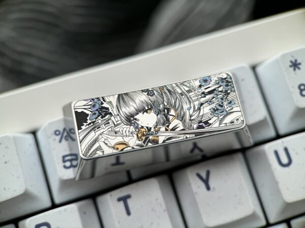 Kamisato Ayaka Precision Engraved Stippling Keycaps 2.25U – 53
