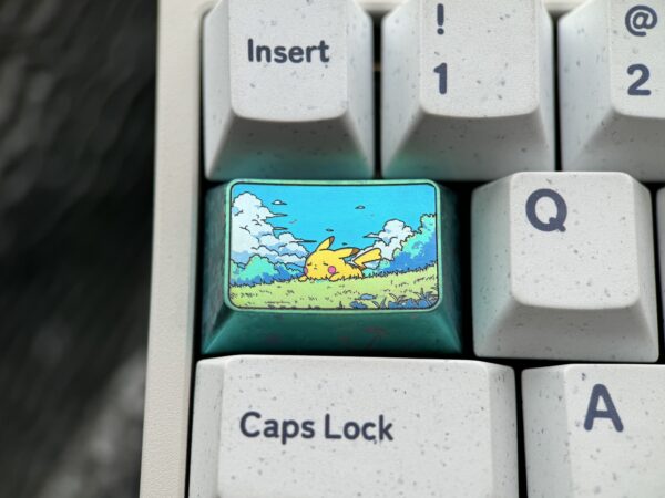 Pikachu on the Grassland 1.5U Titanium Keycaps