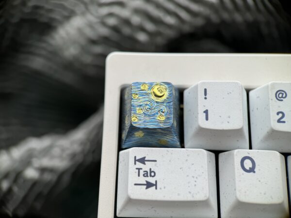 The Starry Night - Hand-carved Embossed Titanium Keycaps