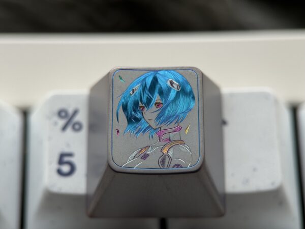Rei Ayanami Hand-carved Titanium Keycaps 1U