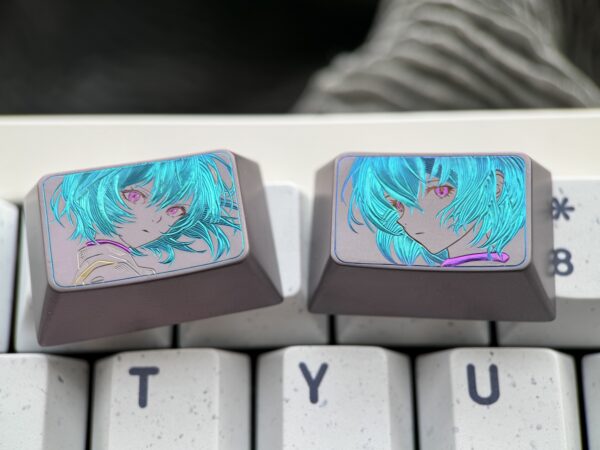 Rei Ayanami Hand-carved Titanium Keycaps 1.5U