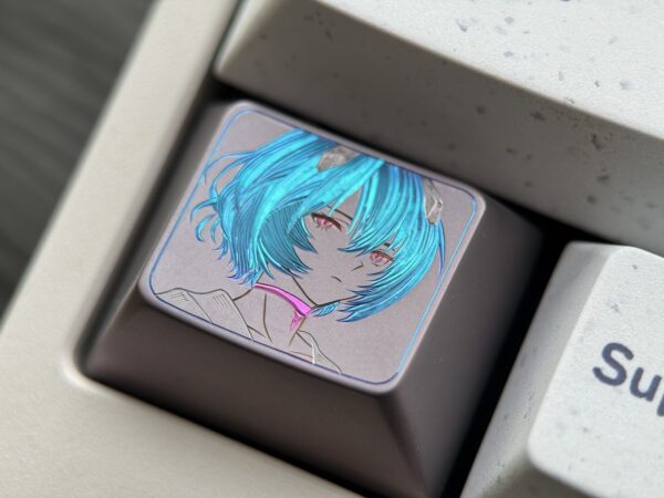 Rei Ayanami Hand-carved Titanium Keycaps 1.25U