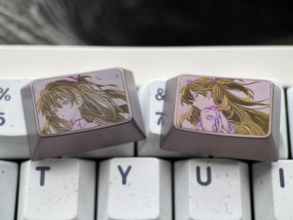 Asuka Hand-Engraved Titanium Keycaps 1.5U - 57