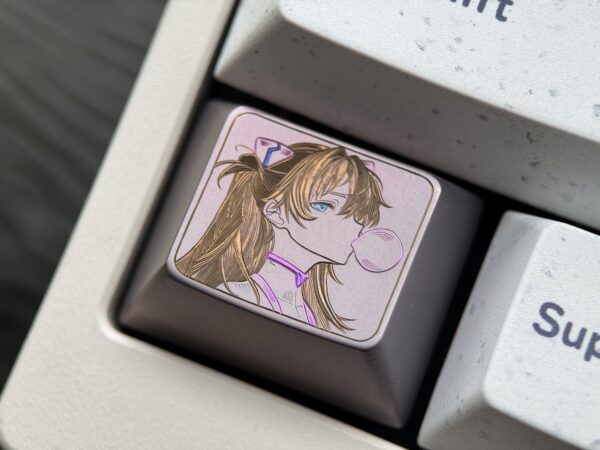 Asuka Hand-Engraved Titanium Keycaps 1.25U - 57
