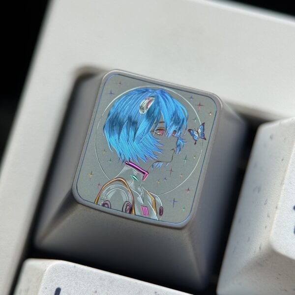 Rei Ayanami Hand-carved Titanium Keycaps 1U - 59