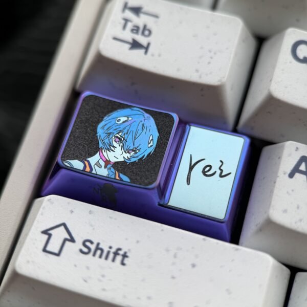 Rei Ayanami 1.75U Caps Lock Titanium Keycaps - 59