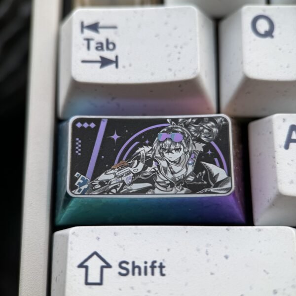 Silver Wolf Precision Engraved Titanium Keycaps 1.75U - 61