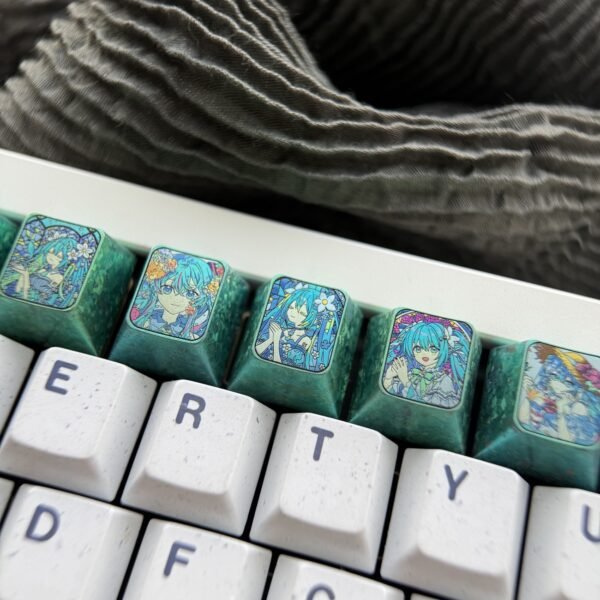 Hatsune Miku Series (10 designs) Titanium Keycaps 1U - 61