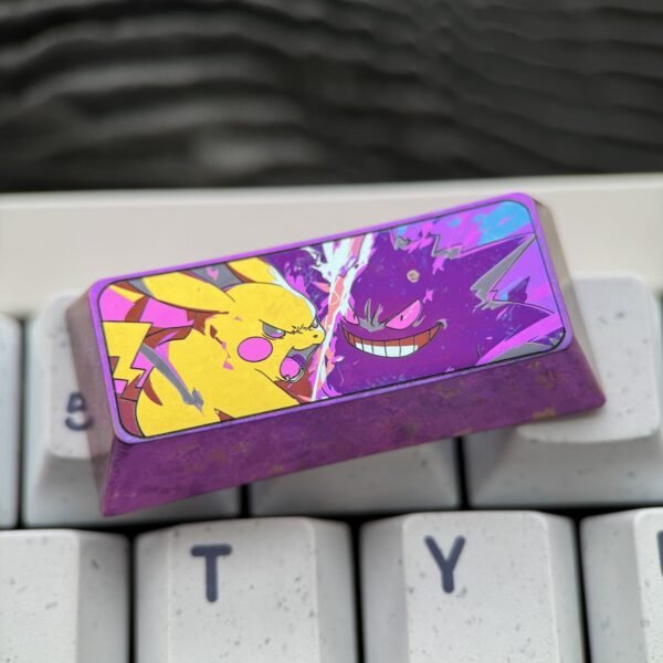 Pikachu and Gengar Titanium Keycaps 2.25U - 61