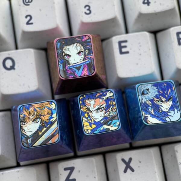 Demon Slayer: Kimetsu no Yaiba Titanium Keycaps 1U - 61