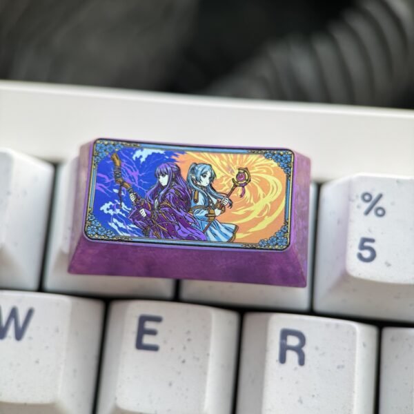 Frieren and Fern Titanium Keycaps 1.75U - 61