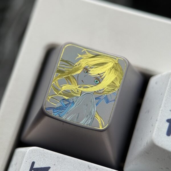 Saber Hand-carved Titanium Keycaps 1U - 62