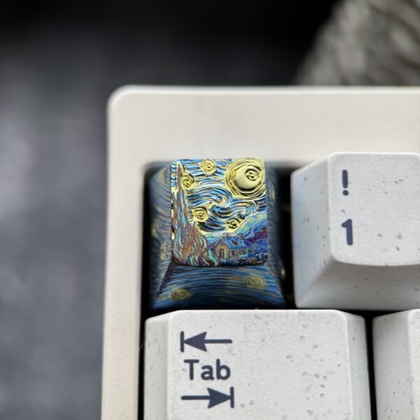 Starry Sky Hand-Carved Relief Titanium Keycaps 1U - 61