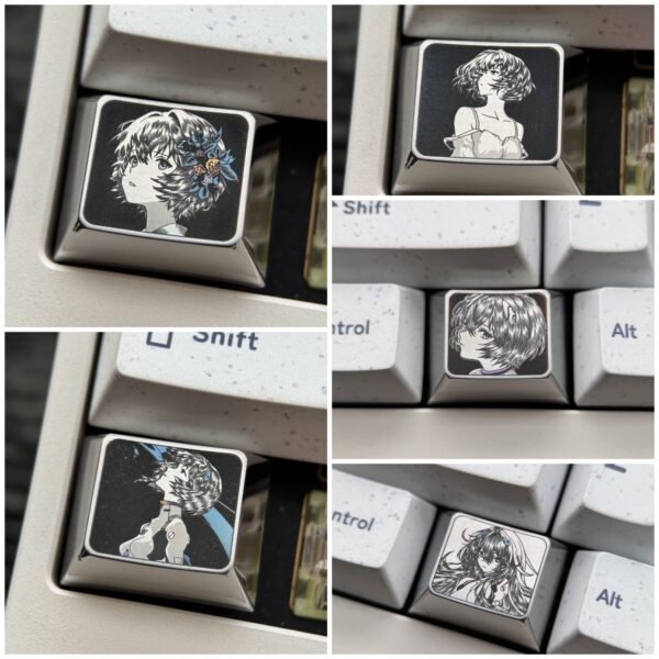 Rei Ayanami Precision Engraved Titanium Keycaps Series 1.25U - 63