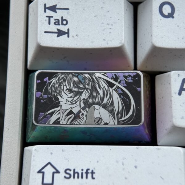 Rei Ayanami Precision Engraved Titanium Keycaps 1.75U - 63