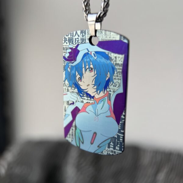Rei Ayanami Colored Titanium Alloy Necklace Tag