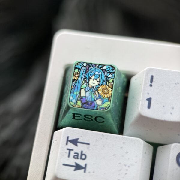 Anime Theme - ESC Hollowed-out Transparent Titanium Keycaps 1U - 63