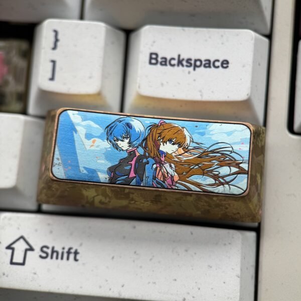 Asuka and Ayanami Rei Titanium Keycap 2.25U - 65