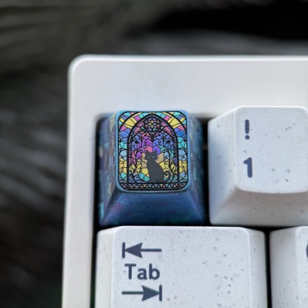 Black Cat Titanium Keycap 1U - 65