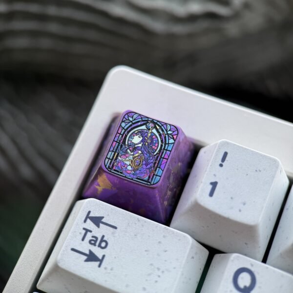 Raiden Shogun Hand-painted Glass Style Titanium Keycap 1U- 65