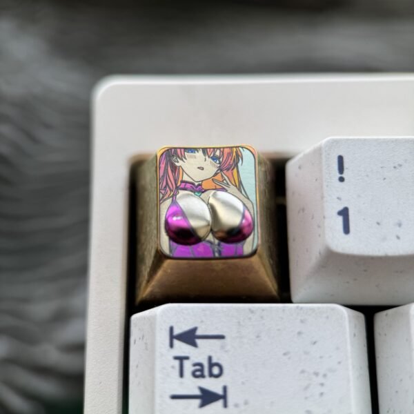 Asuka 3D Embossed Titanium Artisan Keycaps 1U - 66