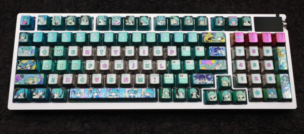 Hatsune Miku Themed Titanium Keycap Set 98%