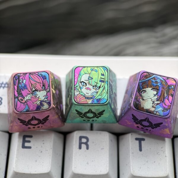 Aria, Nangong and Sunna from zenless zone zero color titanium alloy keycap 1U - 68