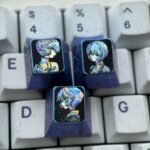 Rei Ayanami Colored Titanium Keycaps 1U - 69