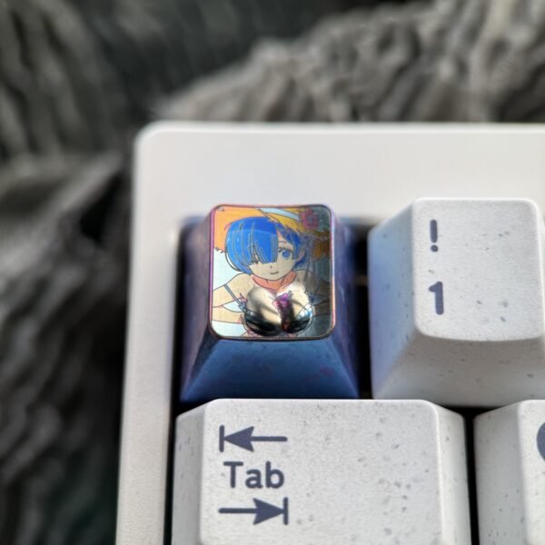 Rem Embossed Colored Titanium Keycaps 1U - 69