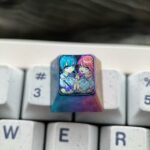 Hoshimachi Suisei and Sakura Miko colored titanium keycaps 1U - 69
