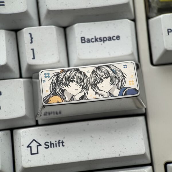 Asuka and Rei Ayanami Precision Engraved 2.25U Keycaps - 70