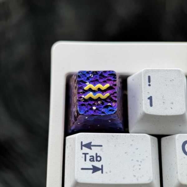 Aquarius Hand-Carved Titanium Keycaps - 71