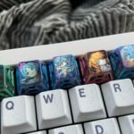 Anime-themed, four-sided hollowed-out, titanium keycaps series - 70