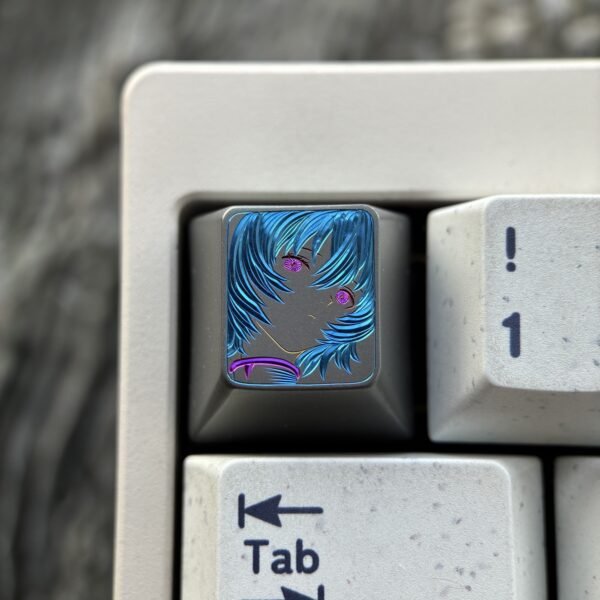 Rei Ayanami Hand-Engraved Colored Line Keycaps 1U - 72