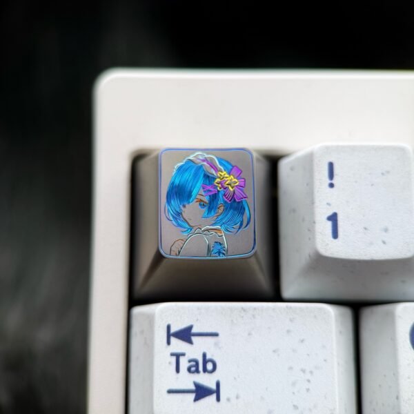 Rem Titanium Hand-Engraved Line Keycaps – 73