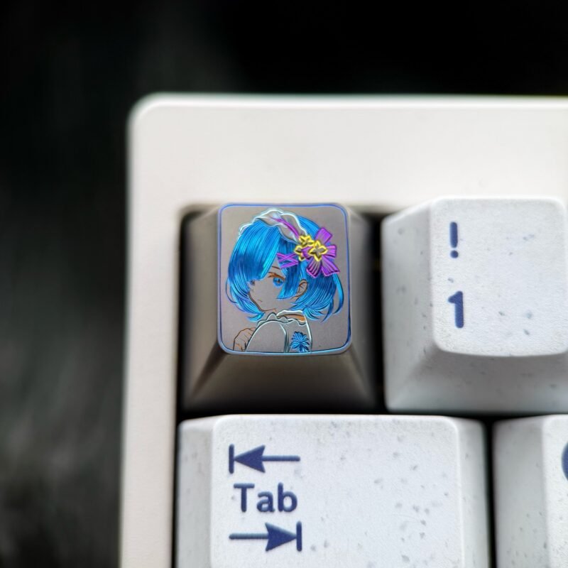 Rem Titanium Hand-Engraved Line Keycaps – 73