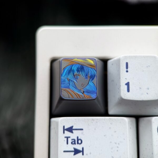 Roxy Titanium Hand-Engraved Line Keycaps - 73